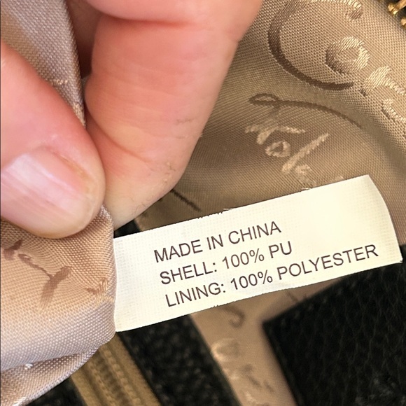 Foley + Corinna Black Faux Leather Bag briefcase with Gold Accents - Picture 11 of 16